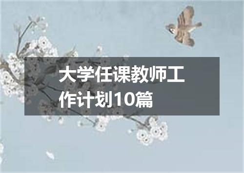 大学任课教师工作计划10篇