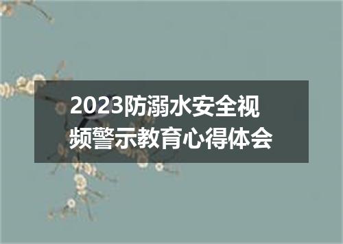 2023防溺水安全视频警示教育心得体会
