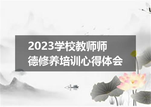 2023学校教师师德修养培训心得体会