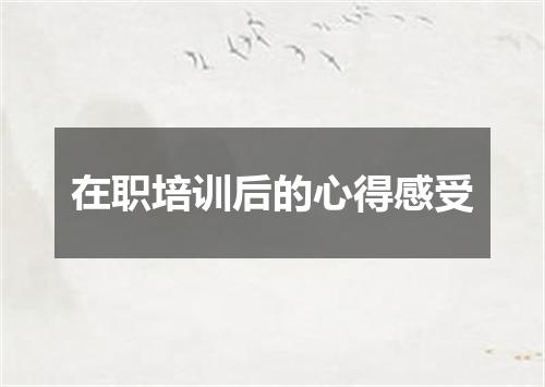 在职培训后的心得感受