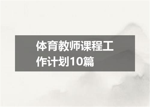 体育教师课程工作计划10篇