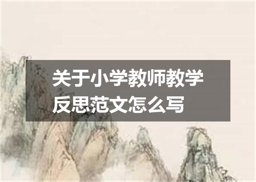 关于小学教师教学反思范文怎么写