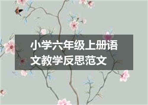 小学六年级上册语文教学反思范文