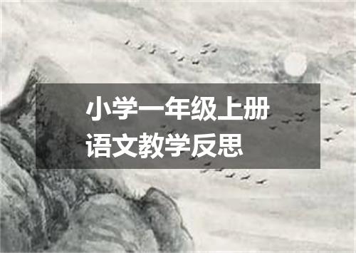 小学一年级上册语文教学反思