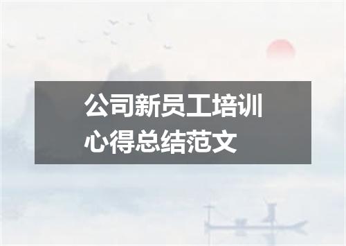 公司新员工培训心得总结范文