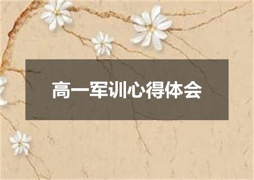 高一军训心得体会
