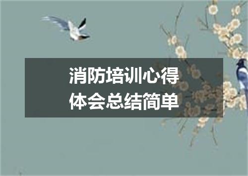 消防培训心得体会总结简单