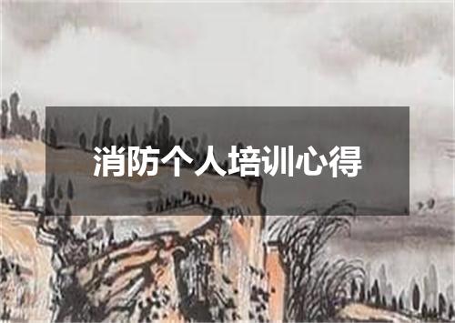 消防个人培训心得