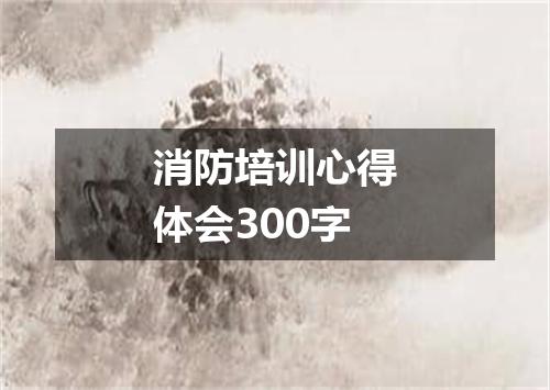 消防培训心得体会300字
