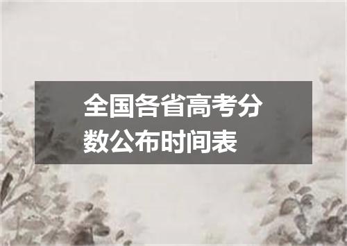 全国各省高考分数公布时间表