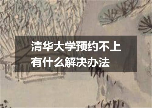 清华大学预约不上有什么解决办法