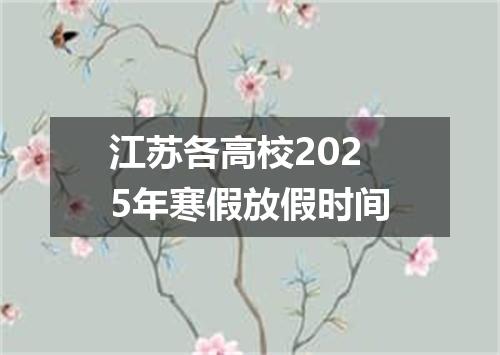 江苏各高校2025年寒假放假时间
