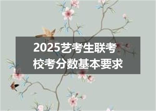 2025艺考生联考校考分数基本要求