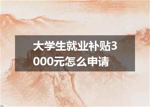 大学生就业补贴3000元怎么申请