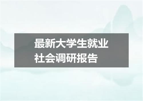 最新大学生就业社会调研报告