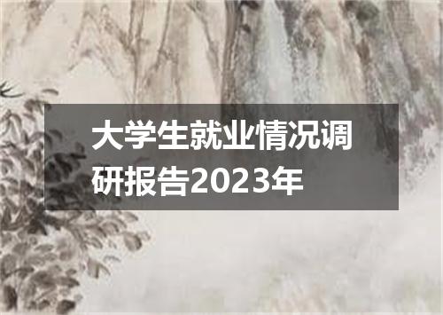 大学生就业情况调研报告2023年