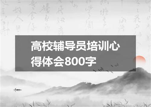 高校辅导员培训心得体会800字