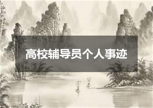 高校辅导员个人事迹