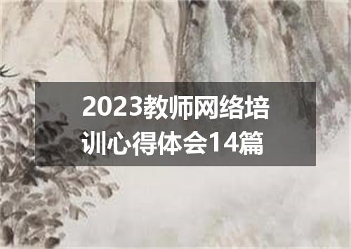 2023教师网络培训心得体会14篇