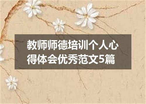 教师师德培训个人心得体会优秀范文5篇
