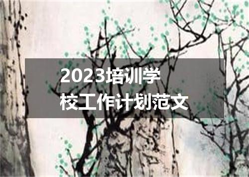 2023培训学校工作计划范文
