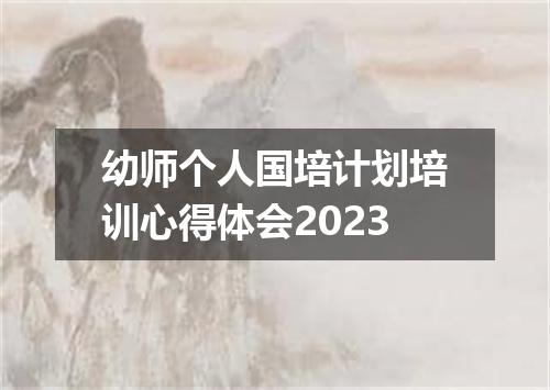 幼师个人国培计划培训心得体会2023