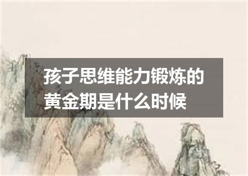 孩子思维能力锻炼的黄金期是什么时候