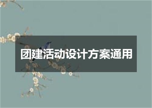 团建活动设计方案通用