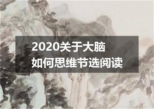 2020关于大脑如何思维节选阅读