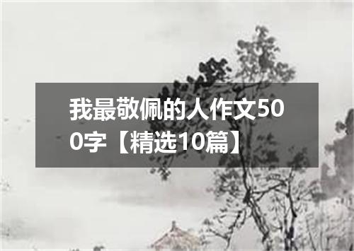 我最敬佩的人作文500字【精选10篇】