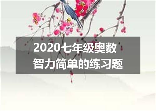 2020七年级奥数智力简单的练习题
