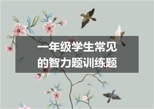 一年级学生常见的智力题训练题