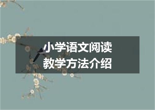 小学语文阅读教学方法介绍