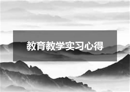 教育教学实习心得
