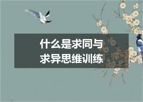 什么是求同与求异思维训练