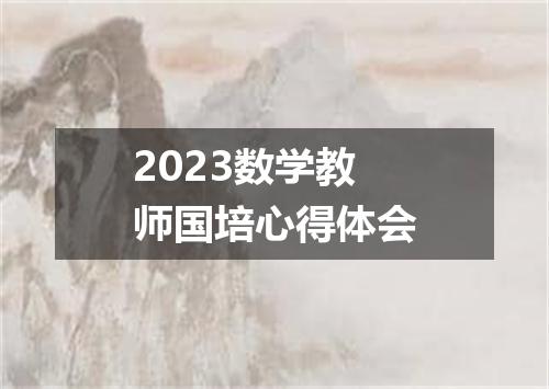 2023数学教师国培心得体会