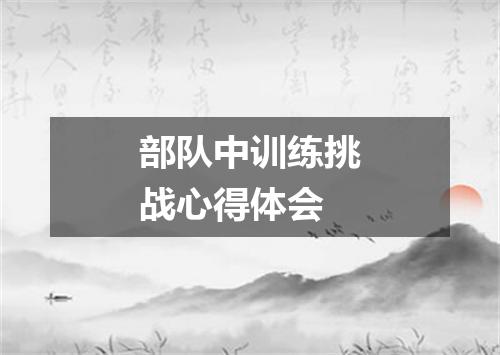 部队中训练挑战心得体会