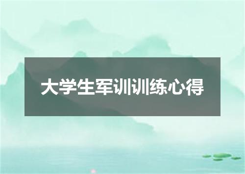 大学生军训训练心得