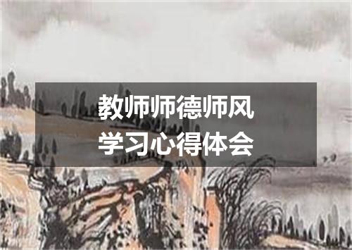 教师师德师风学习心得体会