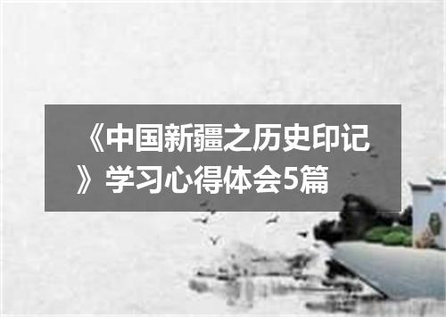 《中国新疆之历史印记》学习心得体会5篇