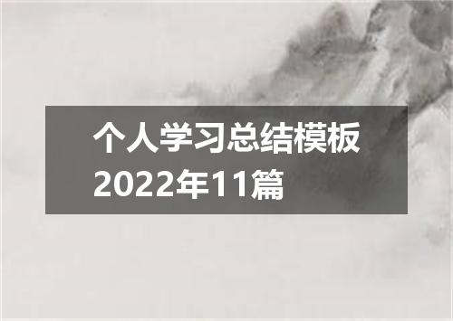 个人学习总结模板2022年11篇