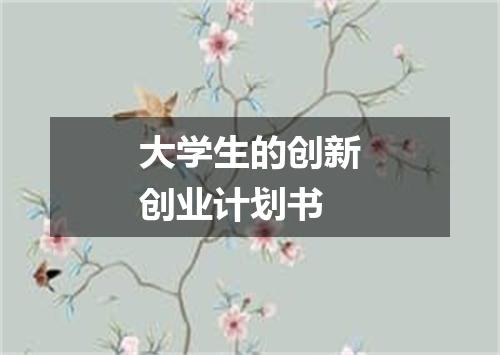 大学生的创新创业计划书