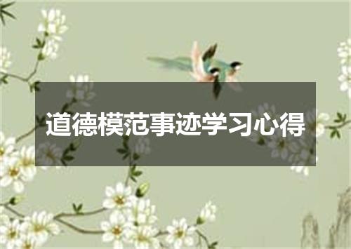 道德模范事迹学习心得