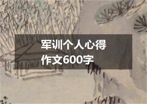 军训个人心得作文600字