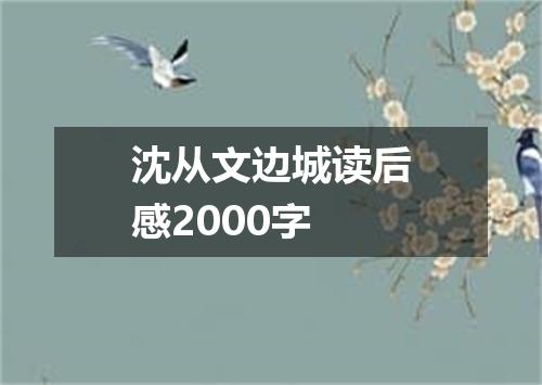 沈从文边城读后感2000字