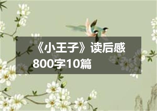 《小王子》读后感800字10篇