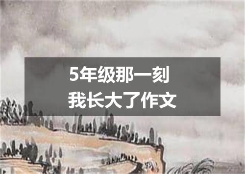 5年级那一刻我长大了作文