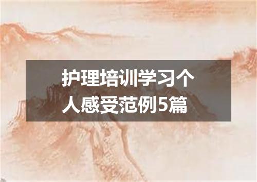 护理培训学习个人感受范例5篇