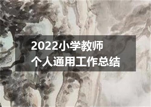 2022小学教师个人通用工作总结