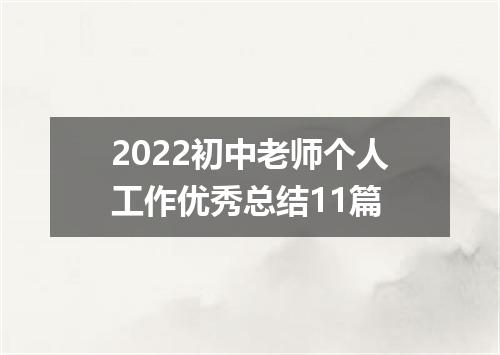 2022初中老师个人工作优秀总结11篇